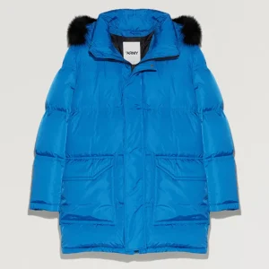 Long Hooded down jacket with fox fur