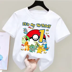 Pokemon Kindergeburtstags T-Shirt mit Altersangabe