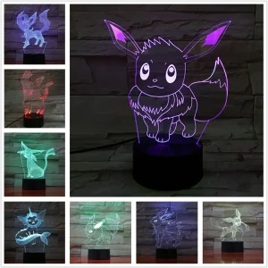 Lampada LED Eevee / Evoli 3D (9 motivi) luce notturna, lampada da tavolo
