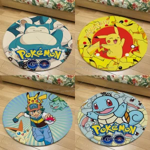 Tappeto Pokemon rotondo in flanella in molti motivi